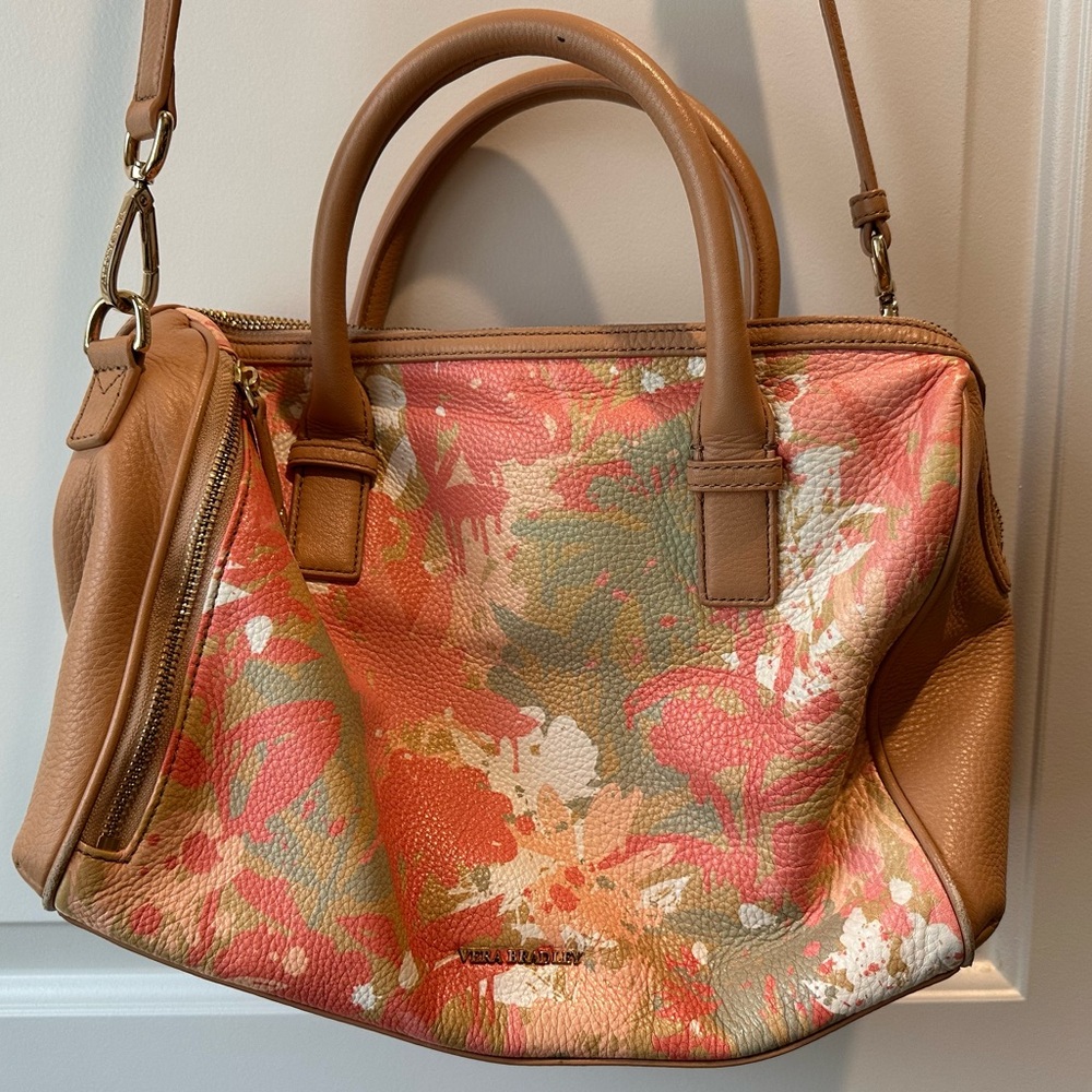 Vera Bradley leather purse spring flower print